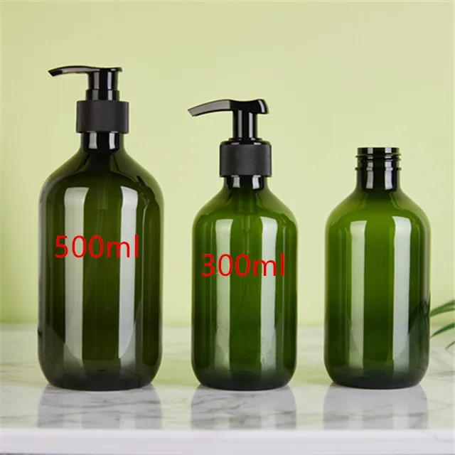 300ml  Round Shoulder PET Plastic Bottle Care Shampoo Packaging Bottle Shower Gel Lotion Press Bottle