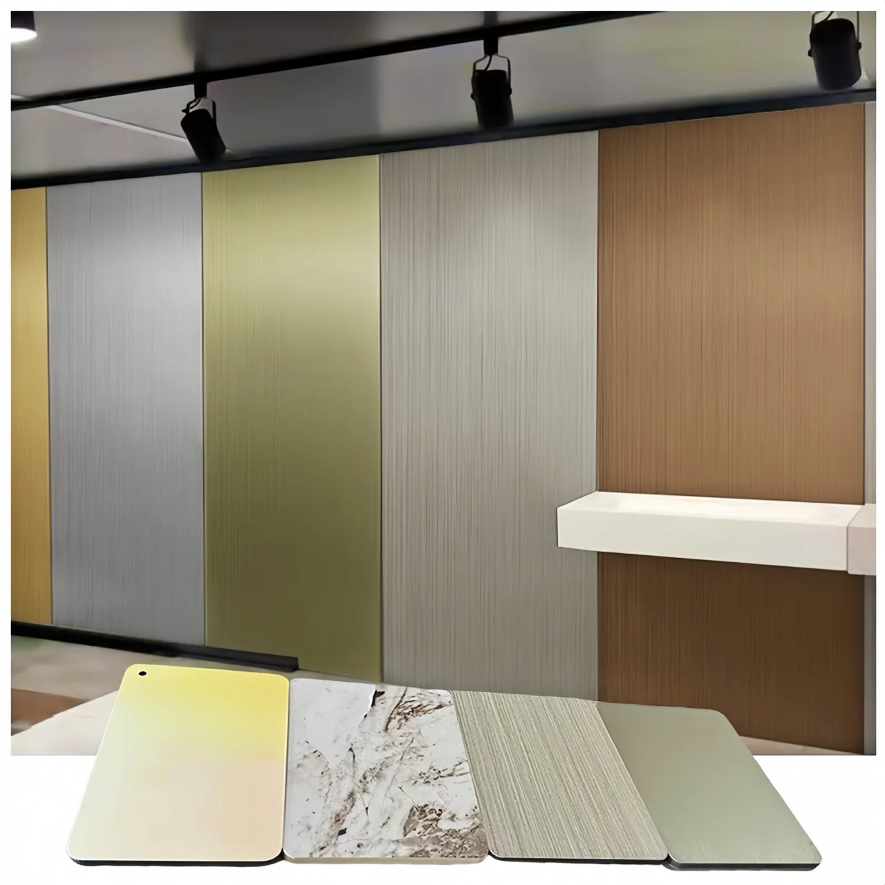 High Quality Indoor wall decor Metallic Wall Cladding interior mirror wall panel bamboo charcoal wood veneer board