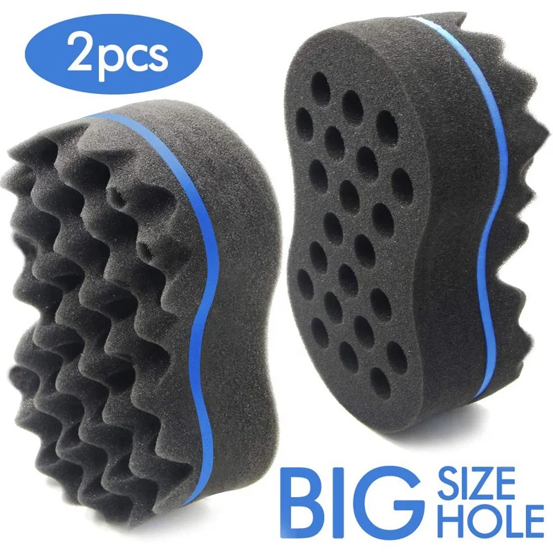 Custom Logo Natural Afro Coil Braider Waves Twisting Brushes Sponge Hair Rubber Hair Curl Twist Comb Brush Sponge For Black Man
