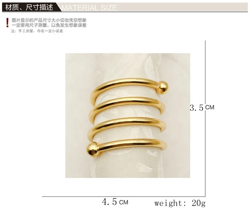 Wholesale Cheap Rose Gold Napkin Rings SilverWedding Napkin Ring Spring Metal Napkin Holder Stocked HWM01