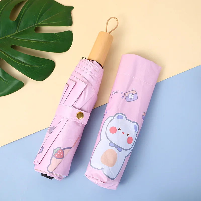 New Design Creative Three-folding Anti UV Protection Sun and Rain Windproof Automatic Gift Umbrella For Adults