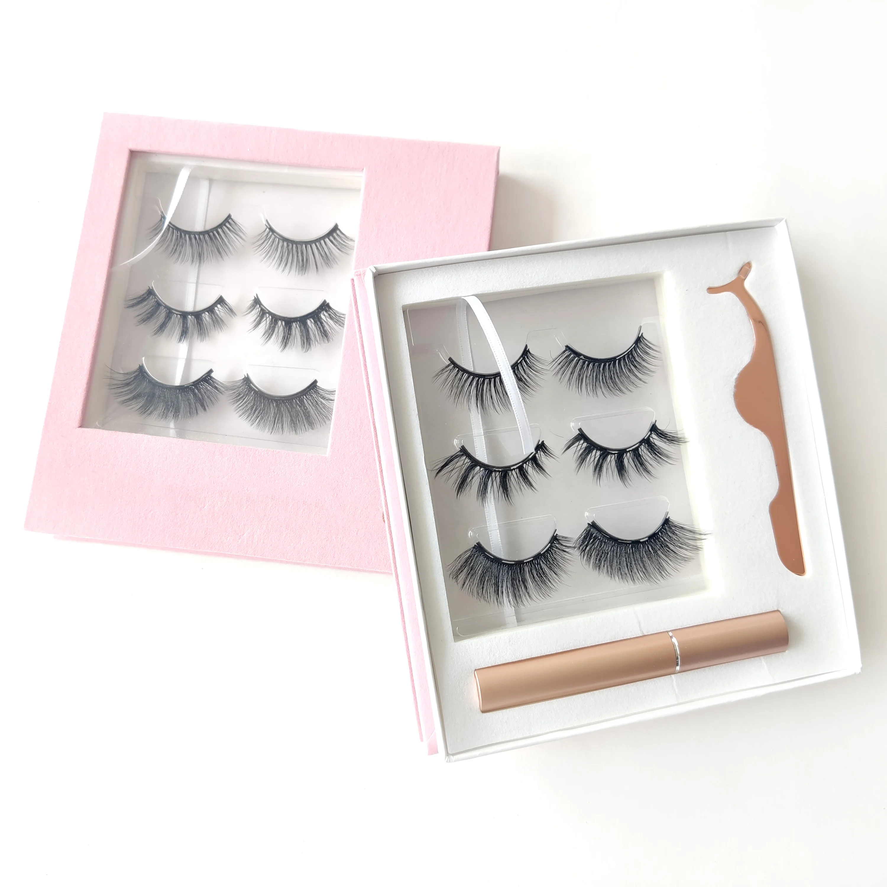 Wholesale Luxury Styles latest Natural Soft Lashes Faux Mink Material handmade High Quality Magnetic Eyelashes