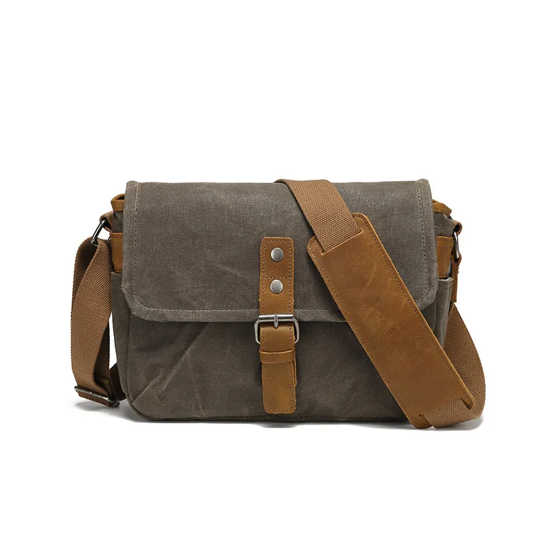 Retro Art Waterproof One Shoulder Canvas Photography Bag DSLR Camera Bag Micro Single Bag Detachable Inner Tank