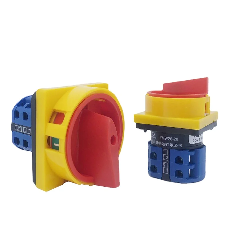 20A And 25A OFF-ON 4 Poles Disconnect Isolator Switches LW26GS CA10 48x48mm 64x64mm Padlock Rotary Cam Switch