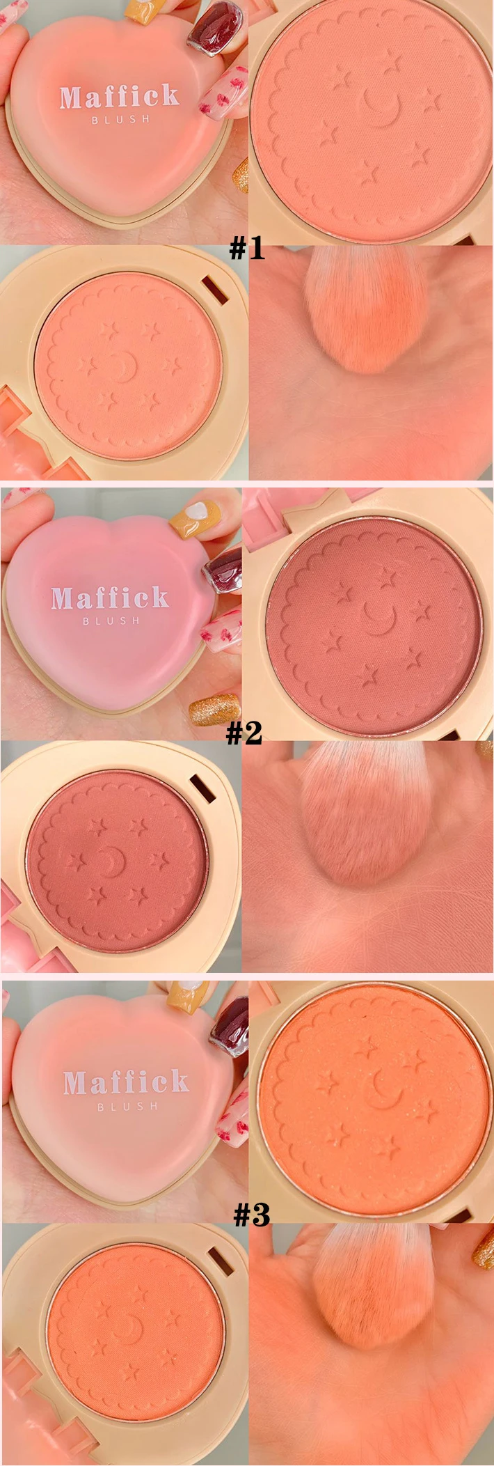 private label custom logo high quality fancy blush palette blush palette blusher heart blush palette