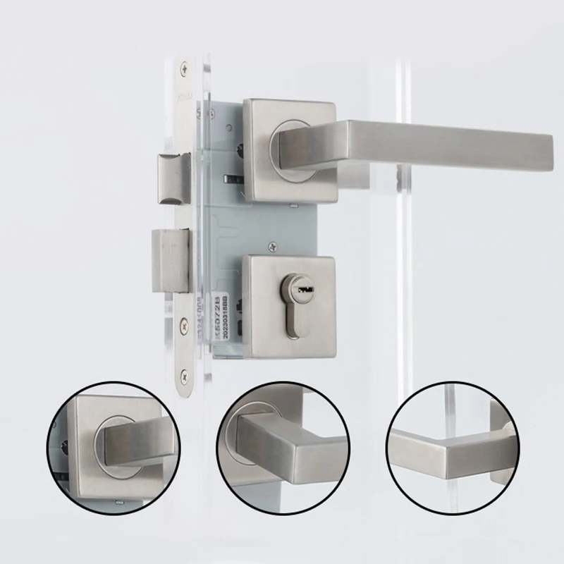 2024 stainless steel Wholesale Cylinder Mortise Lock Body  safety door handle lock entrance main door lock handle