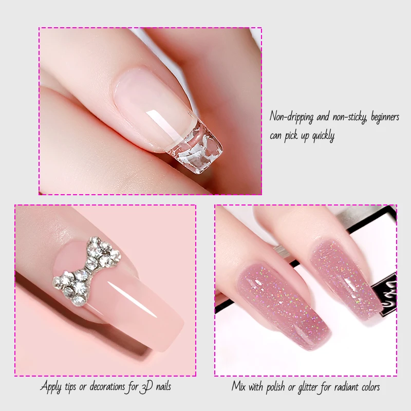 Factory Wholesale transparent poly gel for Nail Arts builder High hardness fast extension and easy operation
