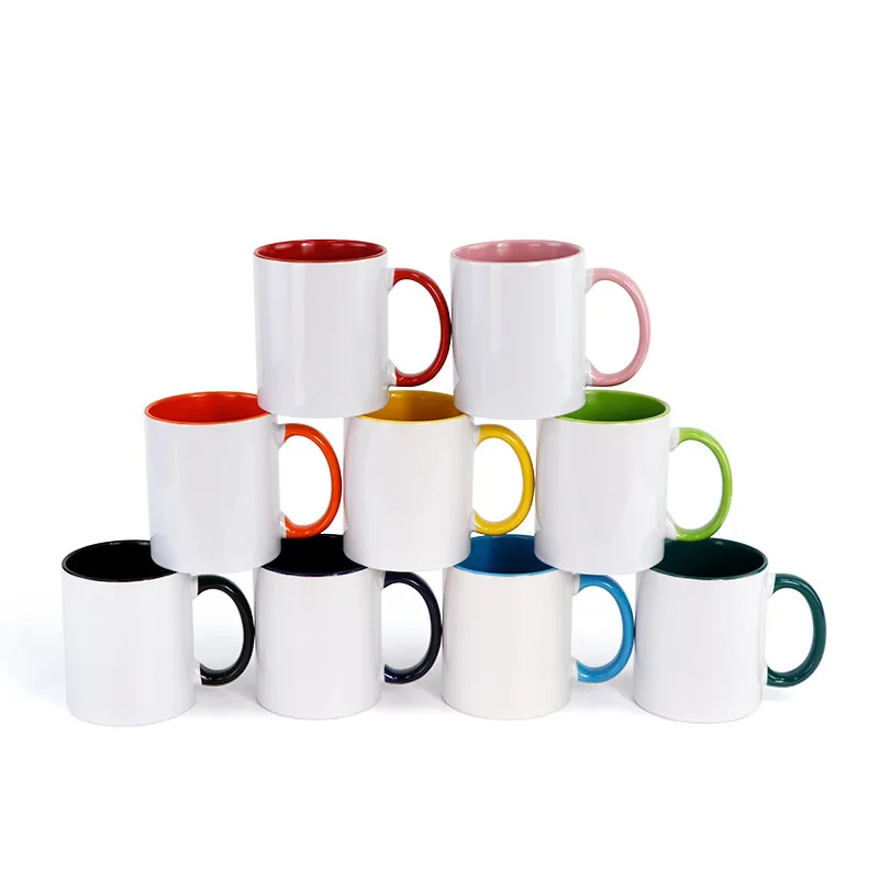 Sublimation Colorful Mug High Quality  Handle and Inner Colourful Coffee Mugs Colorful Sublimation Ceramic Coffee Mug