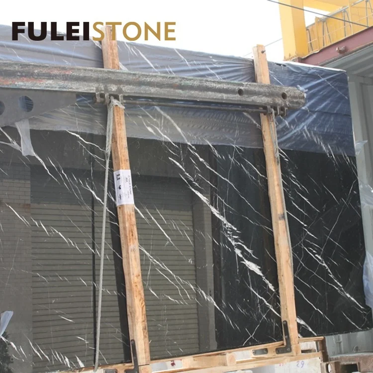 Good Price Nero Marquina Black Marble Slab
