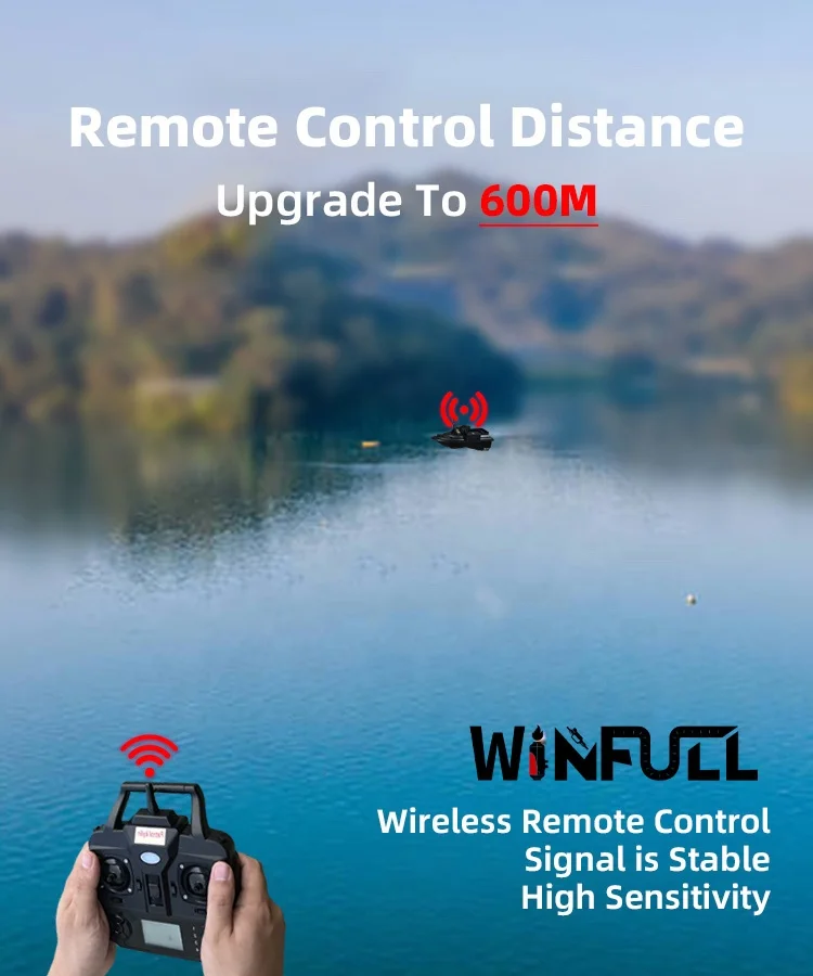 WINFULL Wireless Remote Control Fishing Feeder Video Fish Finder Bait Boat GPS Positioning RC Fishing Bait Boat