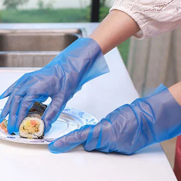 Waterproof Non Slip Plastic Gloves Disposable Food Grade Plastic Kitchen Gloves
