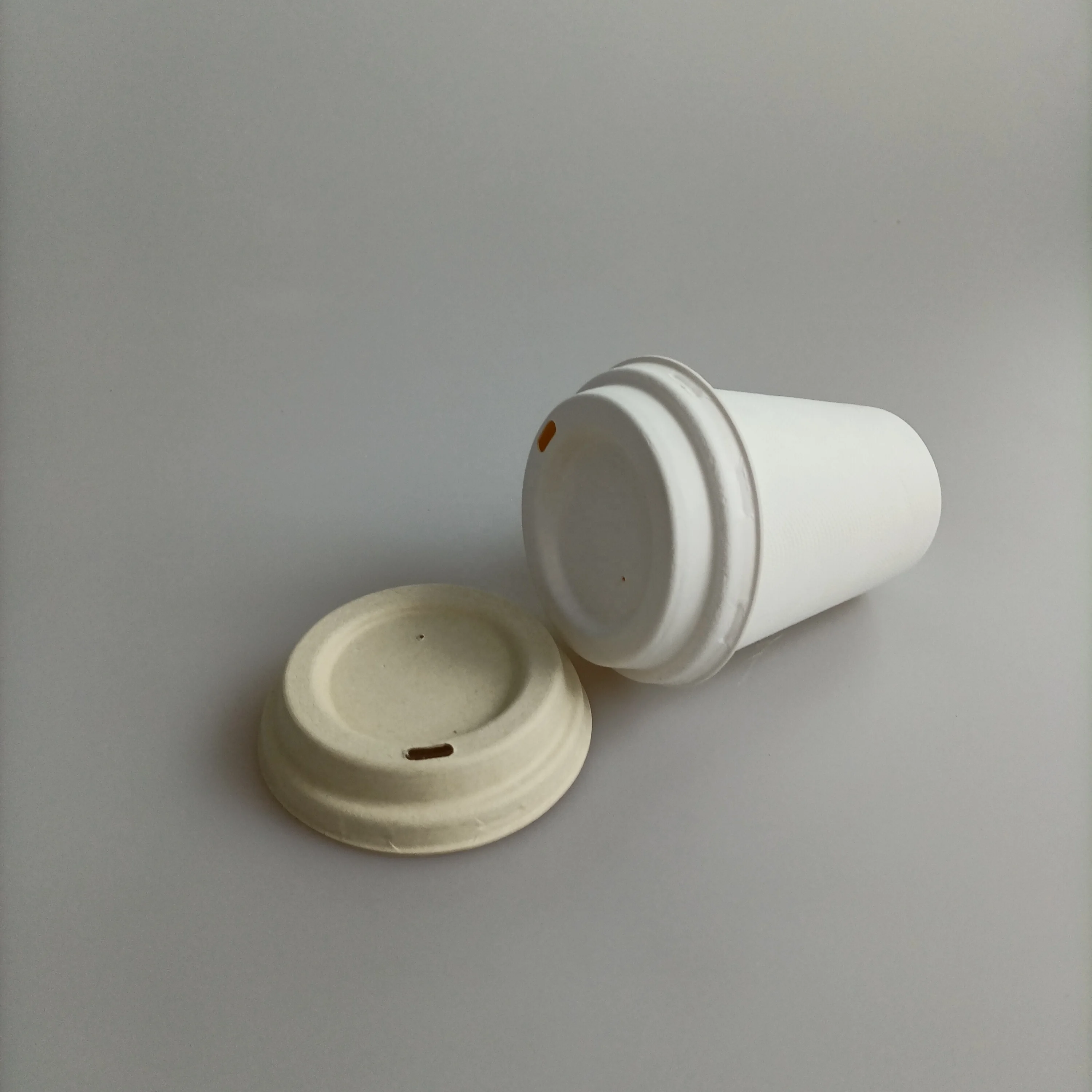 Hot Coffee Paper Cup With Bagasse Compostable Disposable Biodegradable Cups With Lids 12Oz Compostable Coffee Cups Lid