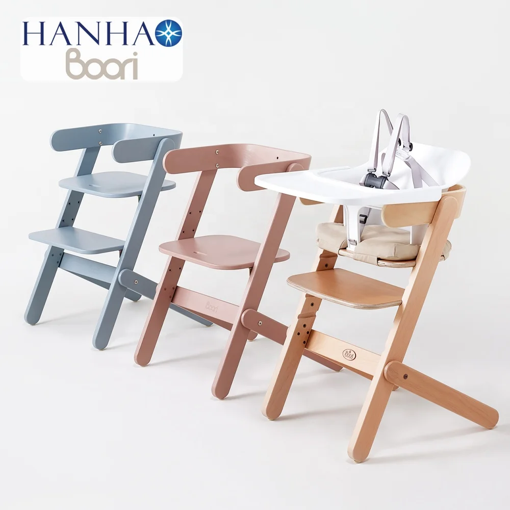 Boori EN14988 Wooden Baby Feeding High Chair Adjustable 3 In 1 Baby Highchair