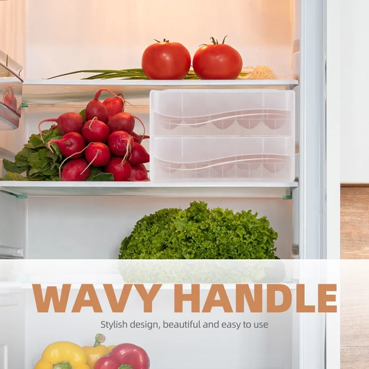 Gloway Plastic 2 Layers Kitchen Egg Drawer 60 Grid Stackable Egg Holder Tray Egg Organizer Storage Container For Refrigerator
