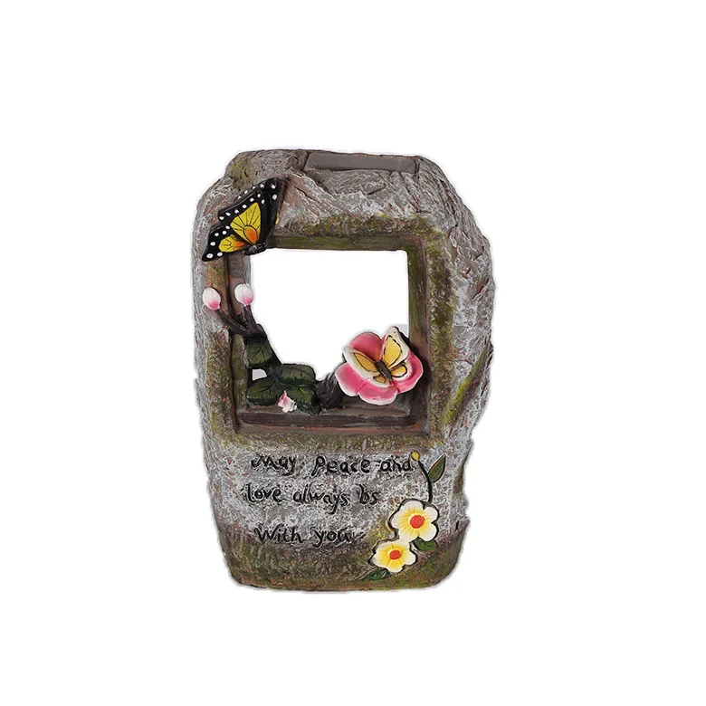 
Customized Pet Memorial Stone HandmadePainted With Photo Resin Pet Memorial Stones For Grave 