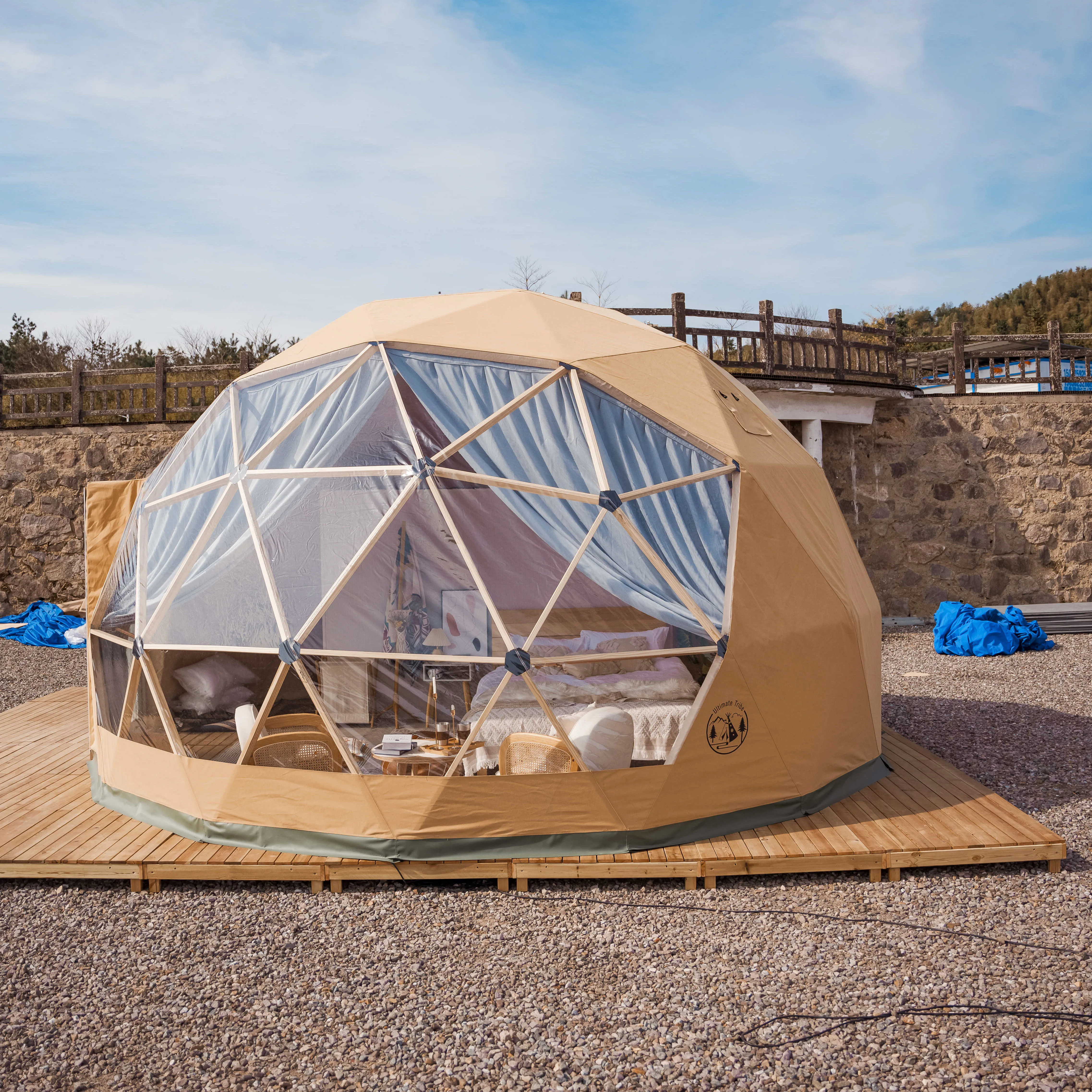 Luxury 6m dome tent large wedding geodesic dome tents glamping hotel outdoor camping tent dome style