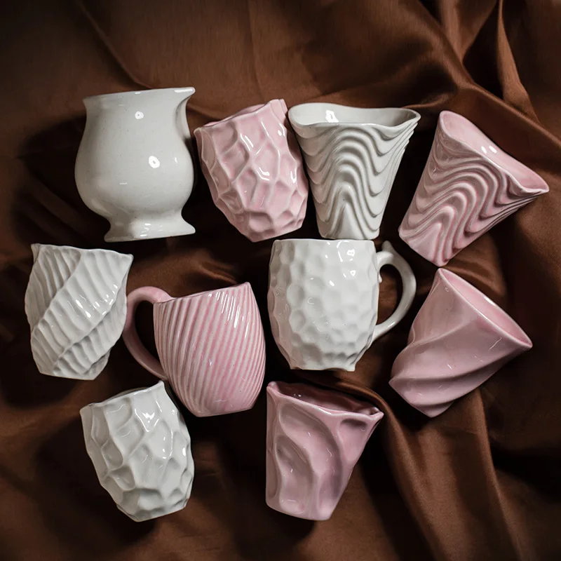 Customize Logo Arabic Middle East Style Coffee Tea Shop Cups Handmade Irregular Espresso Ceramic Coffee Mug Cup
