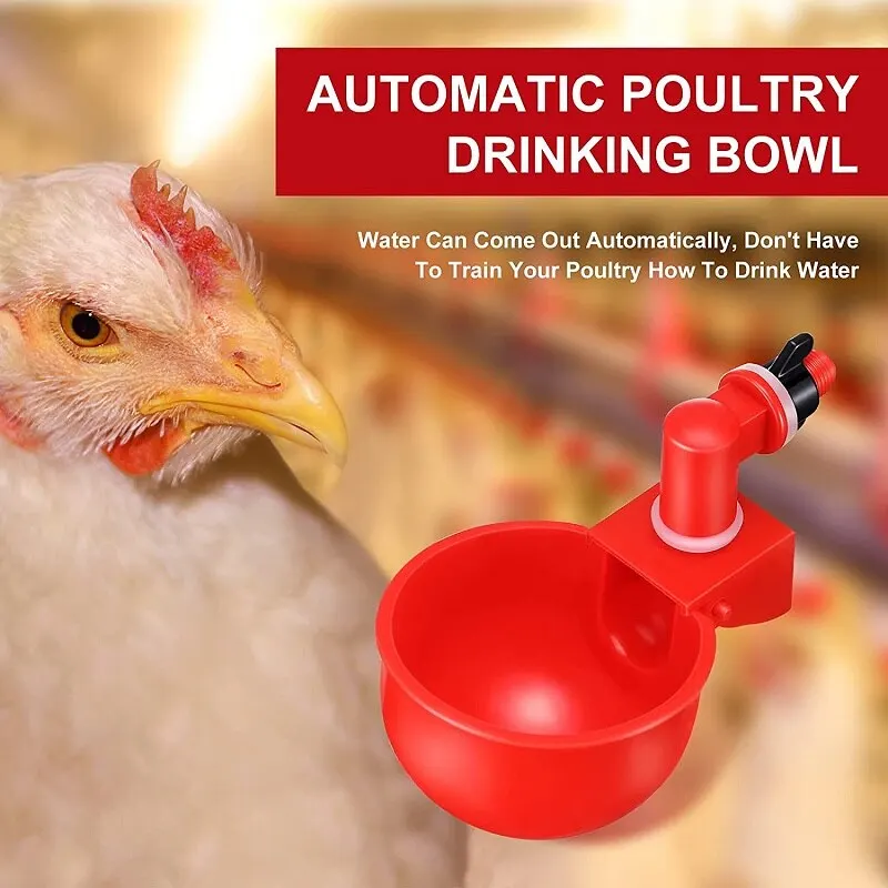 Automatic Chicken Chicks Duck Goose Turkey Quail Water Cup Waterer Bowl Kit Farm Coop Poultry Waterer Drinking Water Feeder