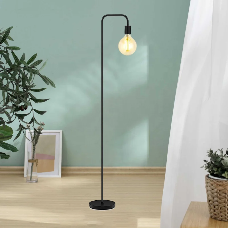 
 Домашняя Напольная Лампа для спальни, тренога, деревянная основа, для гостиной, теплый цилиндрический напольный светильник с абажуром из ткани E27  