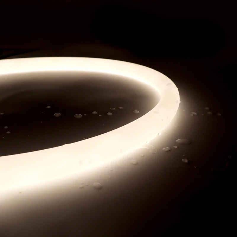 Amazon silicon tube 360 degree emitting LED neon strip round shape diameter 22mm waterproof LED neon flex light pendant