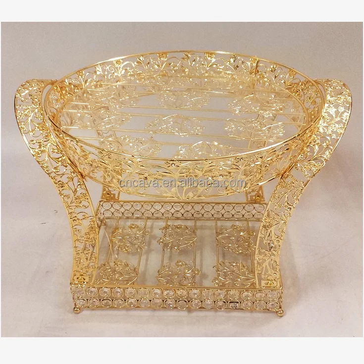 2022 new arrival popular arab and ethiopia two floor circle modern style metal tea tray set