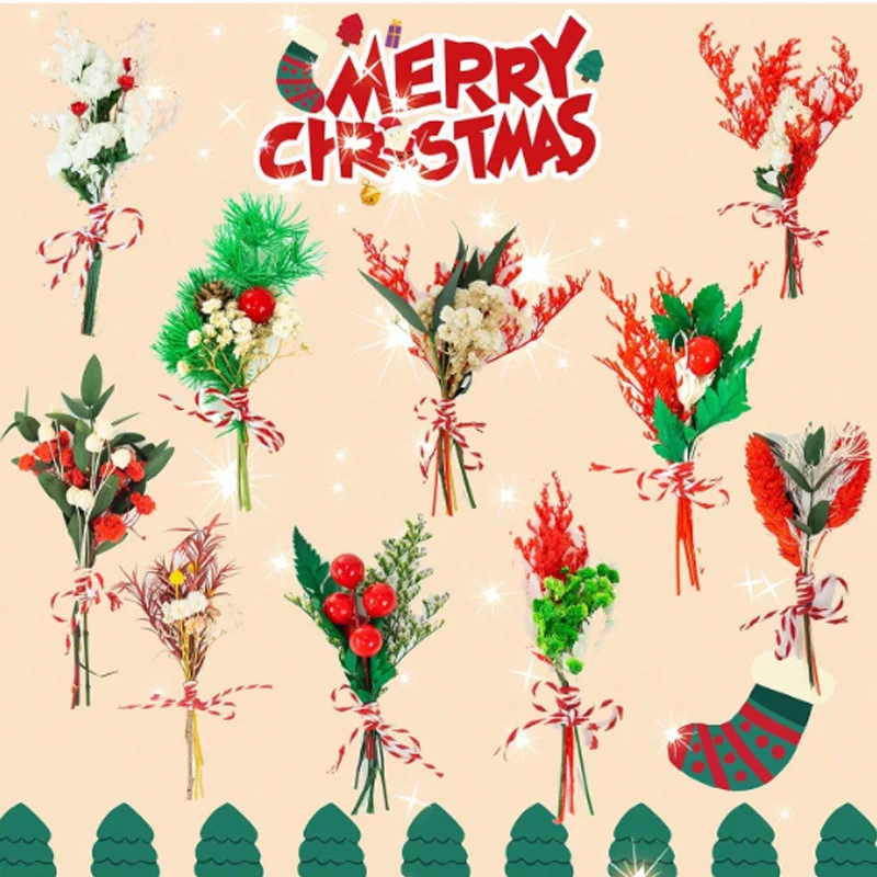 Christmas Centerpieces Decor Gifts Dried Flower Arrangements Christmas Favors Dried Mini Bouquet For Guest