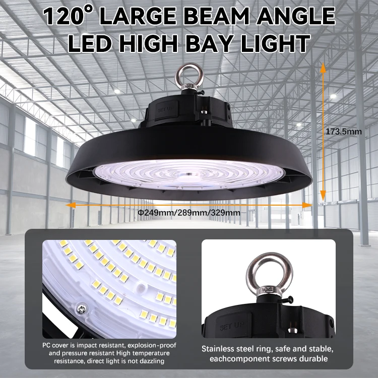 UFO LED High Bay Light 100W 150W 200W Warehouse Commercial Shop Workshop Garage Factory Led High Bay Light