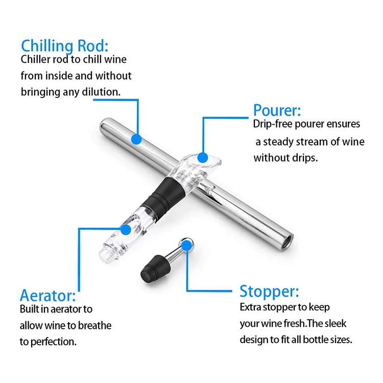 New product amazon portable sleek drinking chilling rods instant wine cooler wine chiller stick