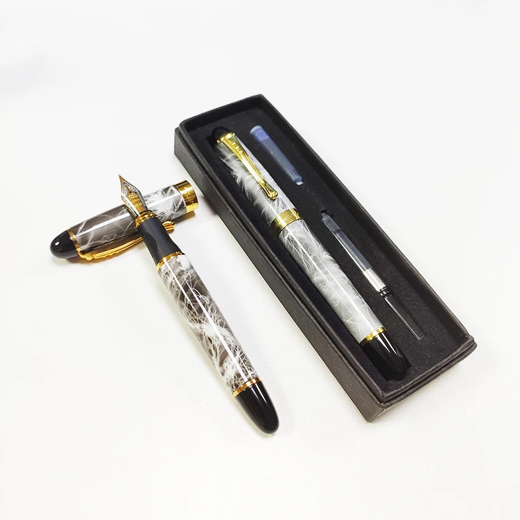 Jinhao 450 Stationery business gift Customized logo Luxury Fountain pen gold trim Executive Calligraphy Pen