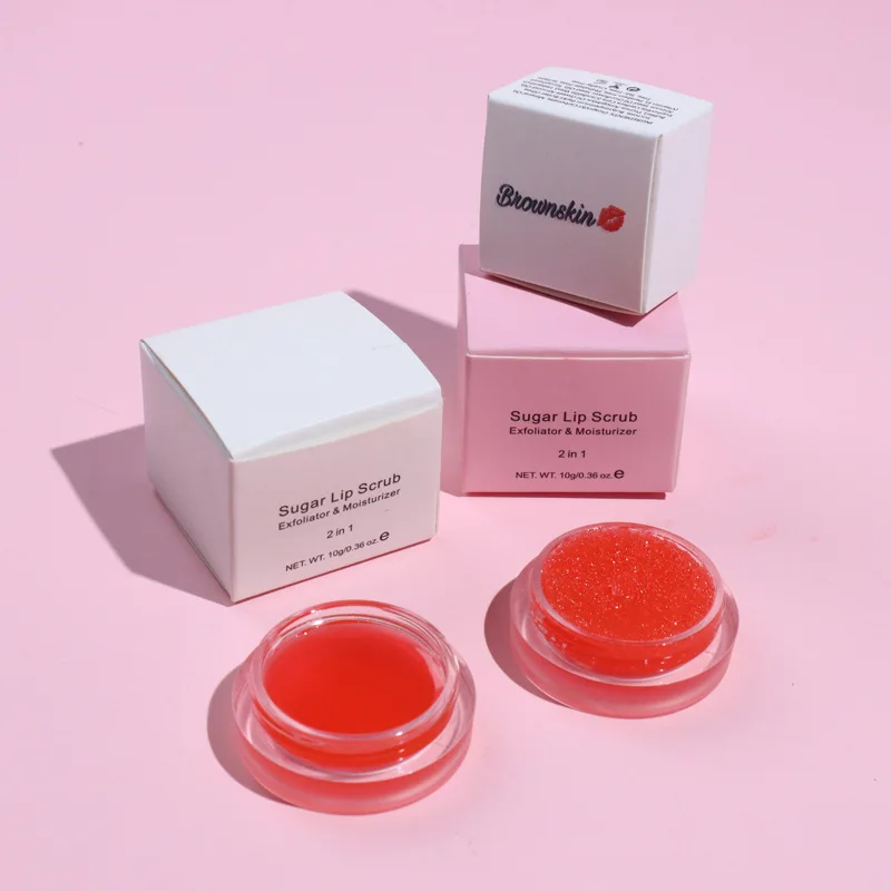 Factory Oem Private Label 2 in 1 Dual Effect Lip Care Lip Balm Repair Exfoliating Dead Skin Envase Para Sugar Lip Scrub