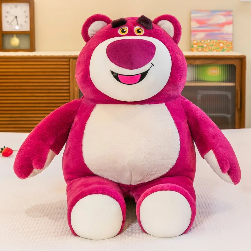 Large Strawberry Bear Plush Toy Soft Sleeping Pillow and Wedding Supplies Manufacturer Wholesale for Birthday Celebrations