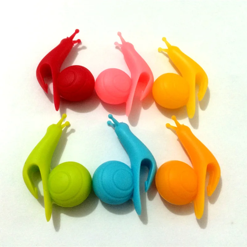 BPA Free Personalized Snail Tea Cup Tea Bag Holder Clips Organizer Silicone