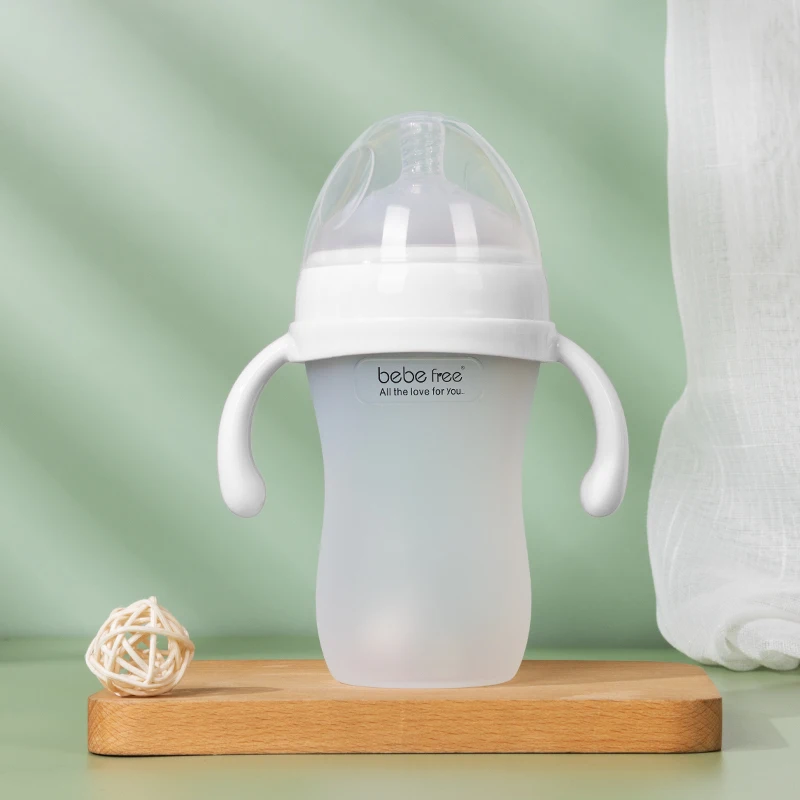 Custom Logo Products Biberon Band Eco Food Grade Nipple Infant Feeding Flexy Silicone Baby Bottle