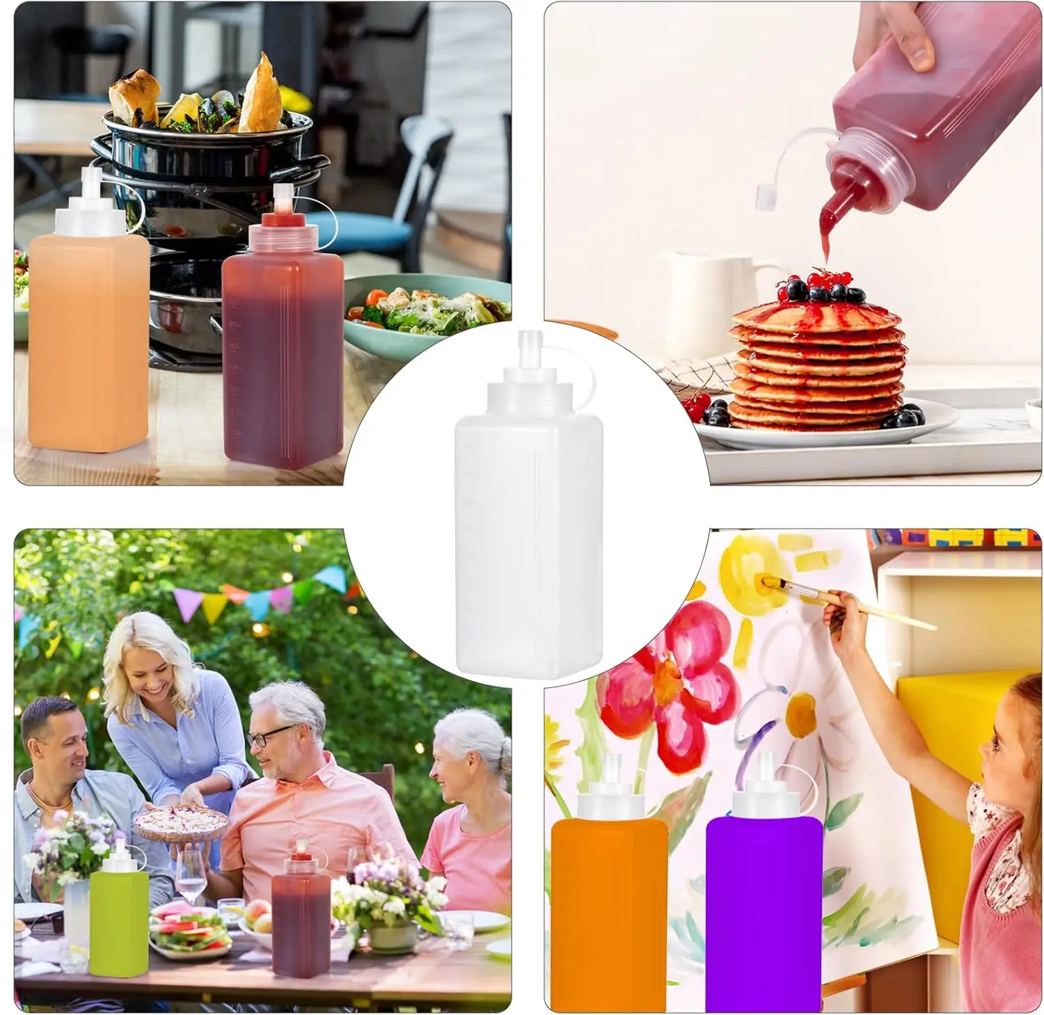 800ml Large Squeeze Bottle Plastic Squeeze Squirt Condiment Bottles with Cap  Squeeze Bottles for Sauces Dispensers 27oz/800ML