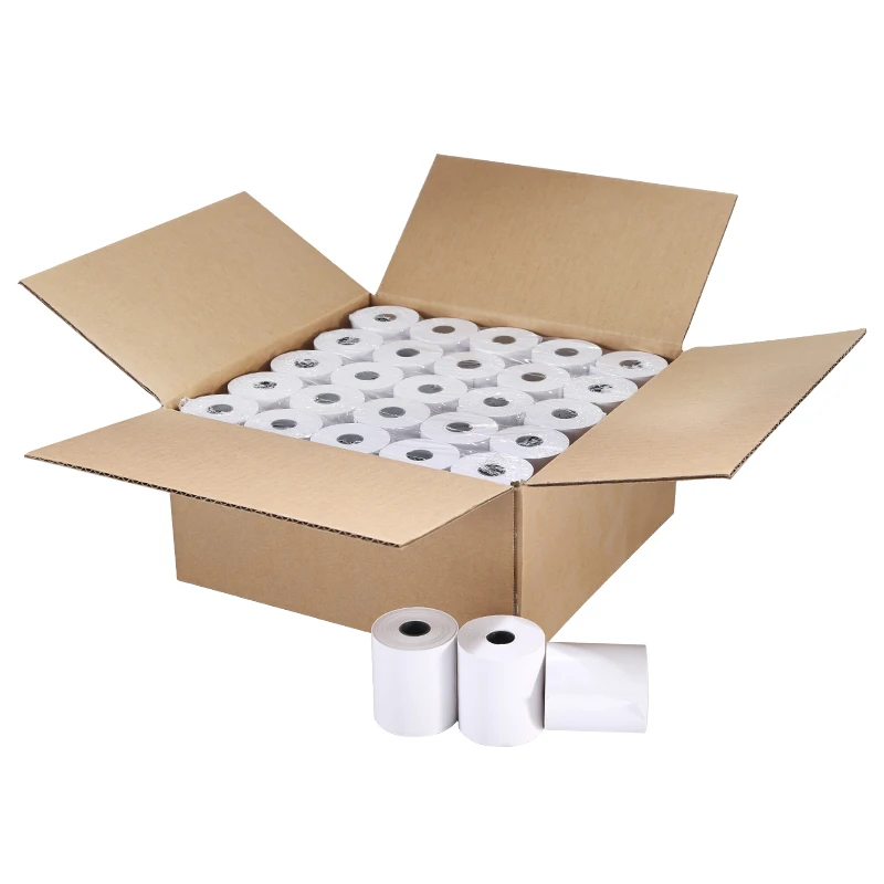 Low Price 80*80mm 49M Cash 70Gsm Register Till Receipt Tape Printing Papel Termico Pos Terminal Blank Thermal Paper Rolls