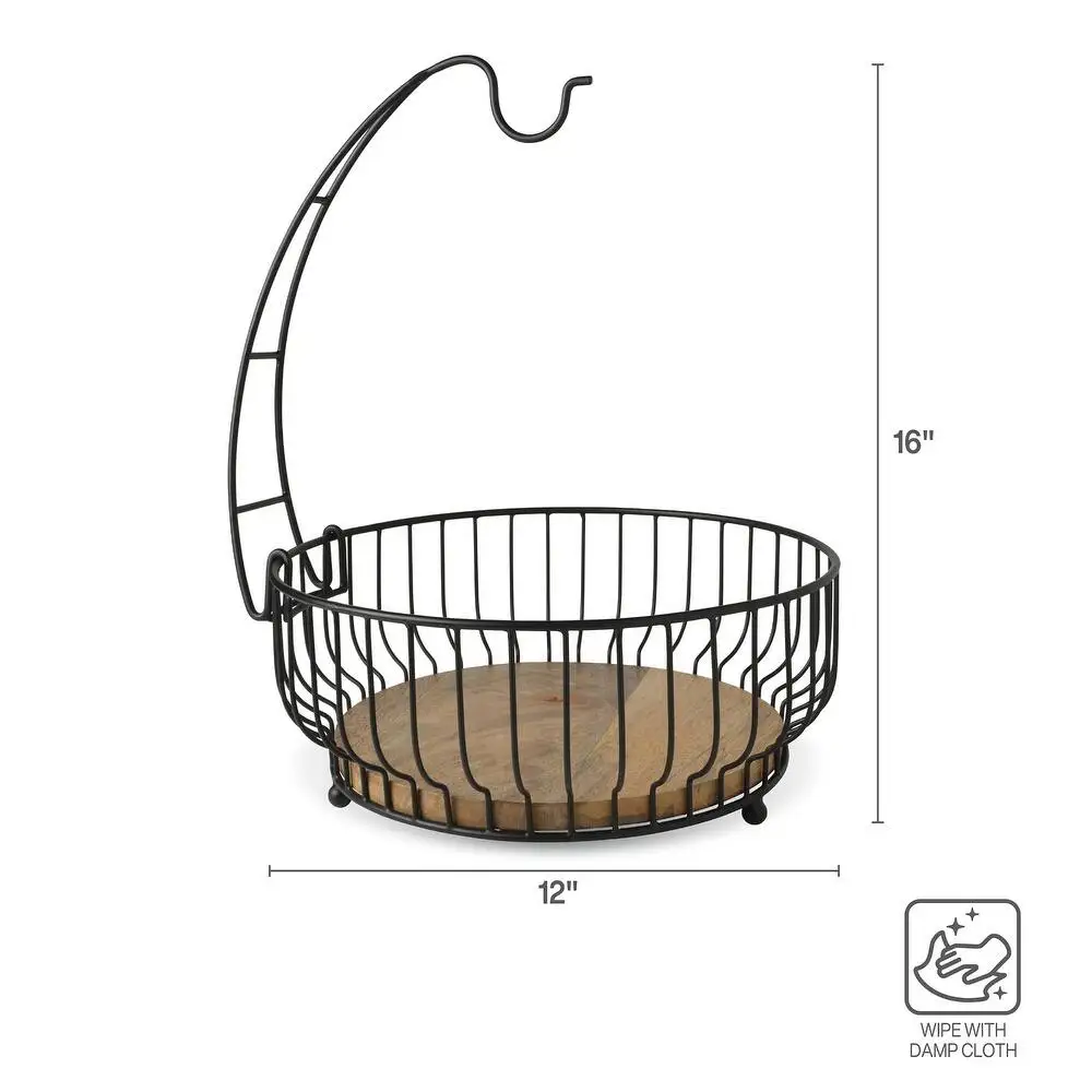 Modern Metal home decorative table iron black wire vegetable fruit storage basket