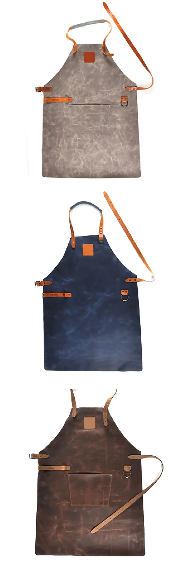 BBQ Apron Welding Apron Cow Leather Adjustable Wholesale Heavy Duty Welding Work Apron Leather Ap Custom Logo Accepted 20pcs
