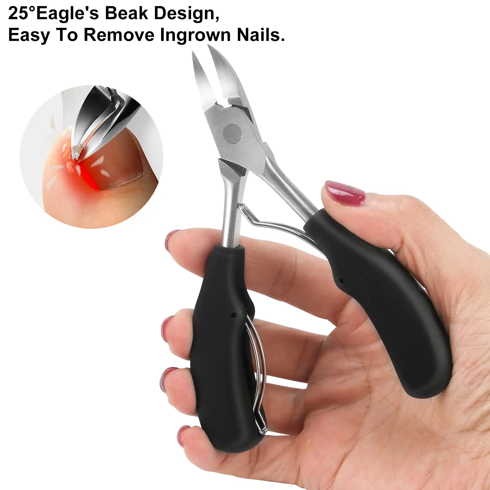 5 Pcs Large Nail Clippers Set Thick Nails And Ingrown Toenail Sharp Heavy Duty Toenail And Fingernail Nail Clippers