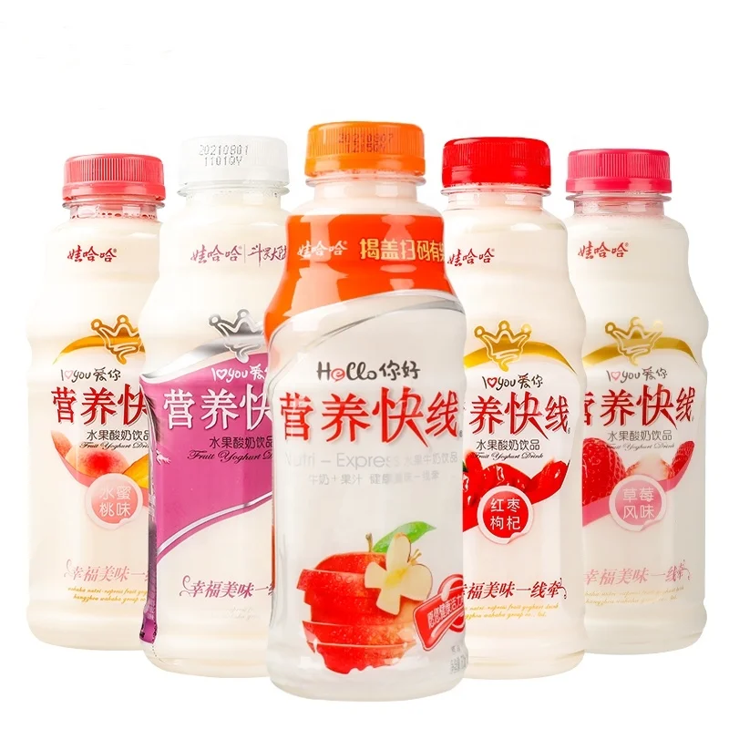 Wahaha 500ml Nutrition Express Fruit Banana Coconut Vanilla Flavor Milk Beverage Soft Exotic Drink in Box Packaging