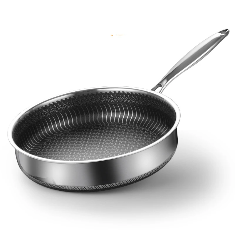 2022 Wholesale Best Price For Stainless Steel Honey Comb Frying Pan Induction Non-stick Frying Pan