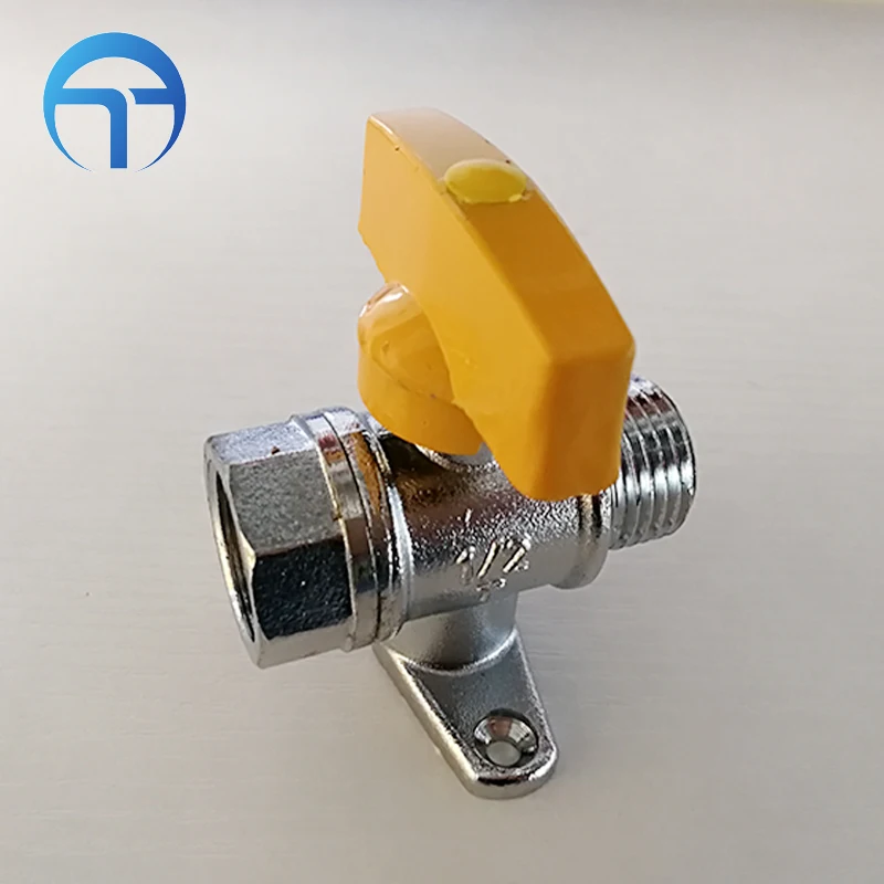 
Male brass ball valve with base for gas pipeline 