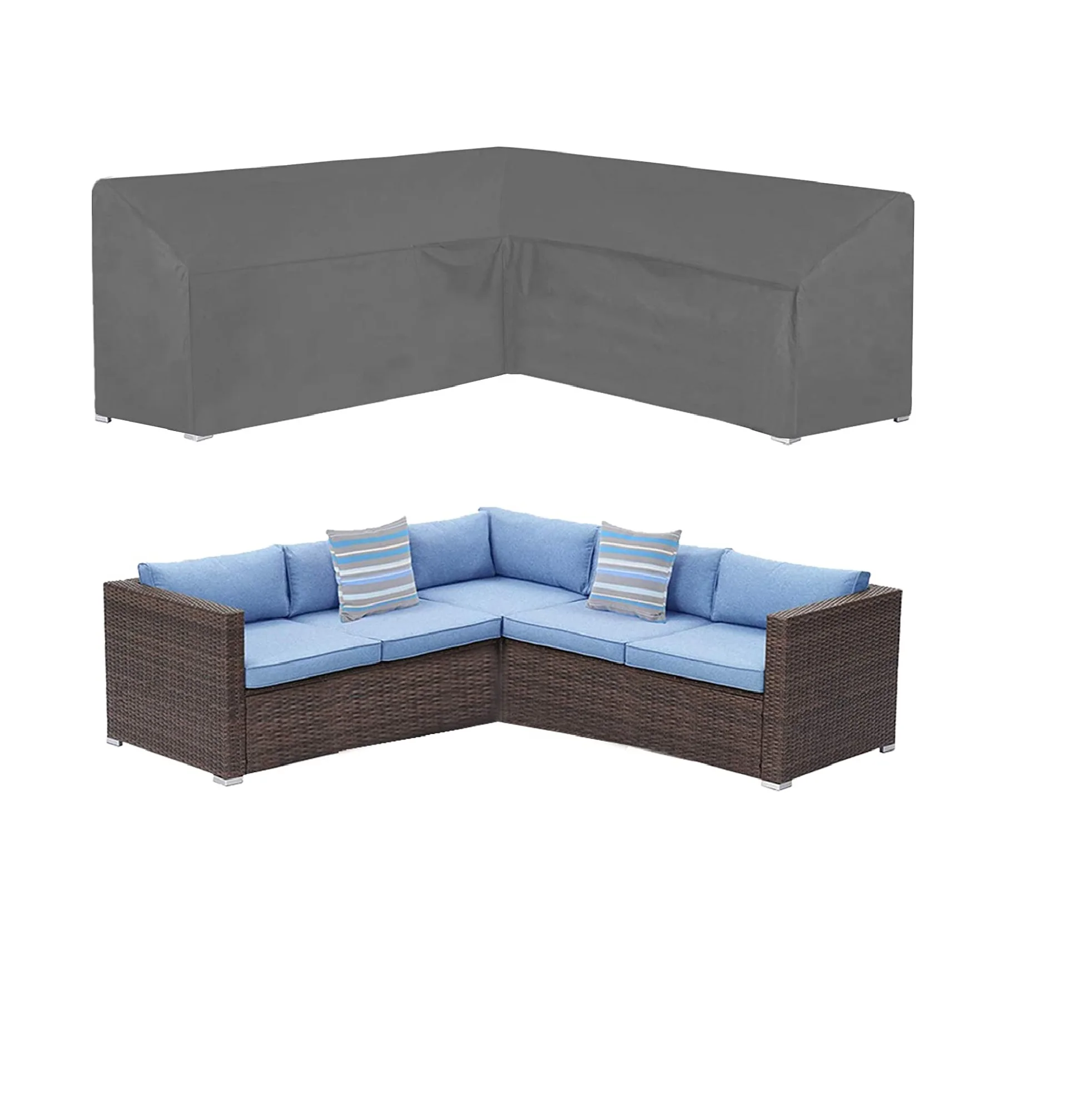 Heavy Duty Waterproof Patio Sofa Cover Waterproof Outdoor Sectional Cover Couch Anti-Fade Sofa Set Furniture Cover