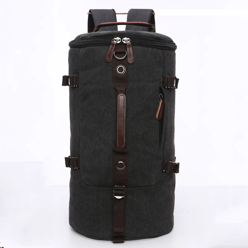 Aosheng guangzhou wholesale black canvas sports travel rucksack backpack