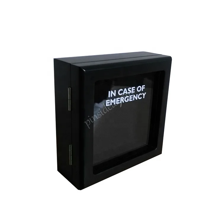 Customized logo solid wood paint wall hanging first aid medicine box key storage wooden box