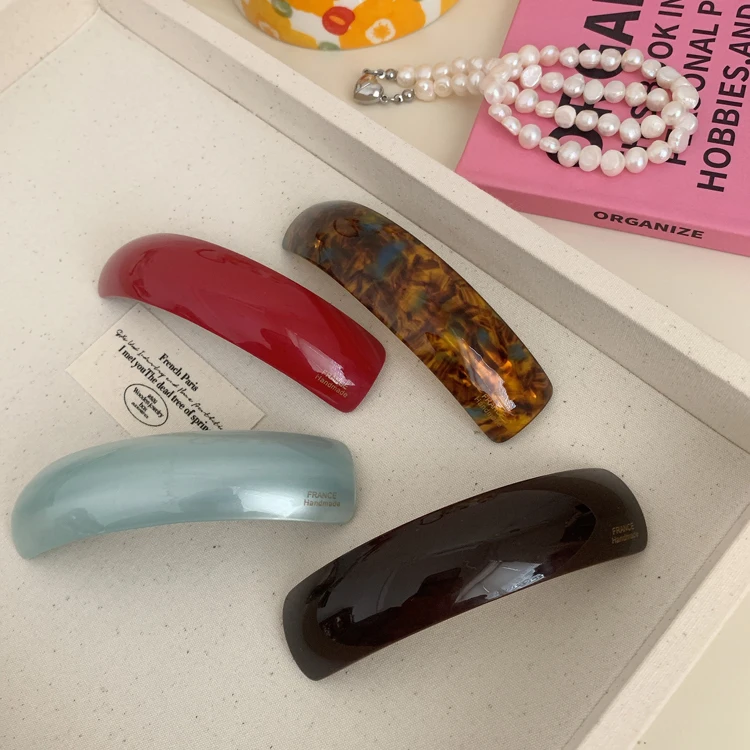 Fashion personality color acetic acid back head spring clip South Korea acrylic hair clip headwear wholesale