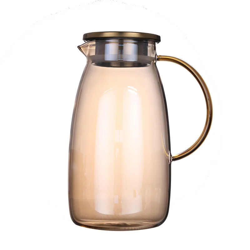 High Quality Multi-Colors Glass Carafe Water Pitcher Water Cooler Jug 1.8L Borosilicate Glass Jug