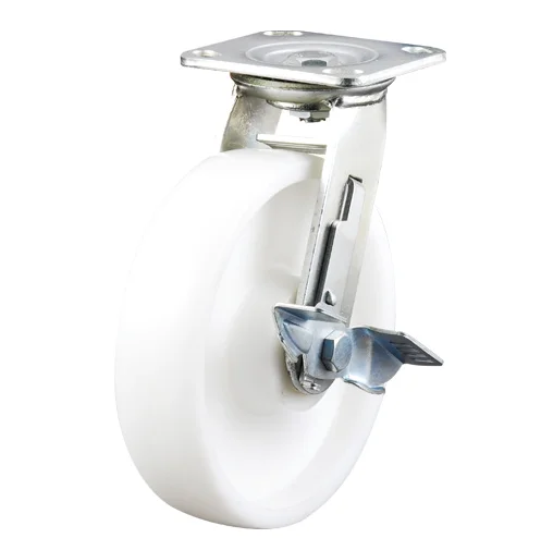 5inch Industry heavy duty caster swivel pu caster with brake roller bearing 300Kg capacity