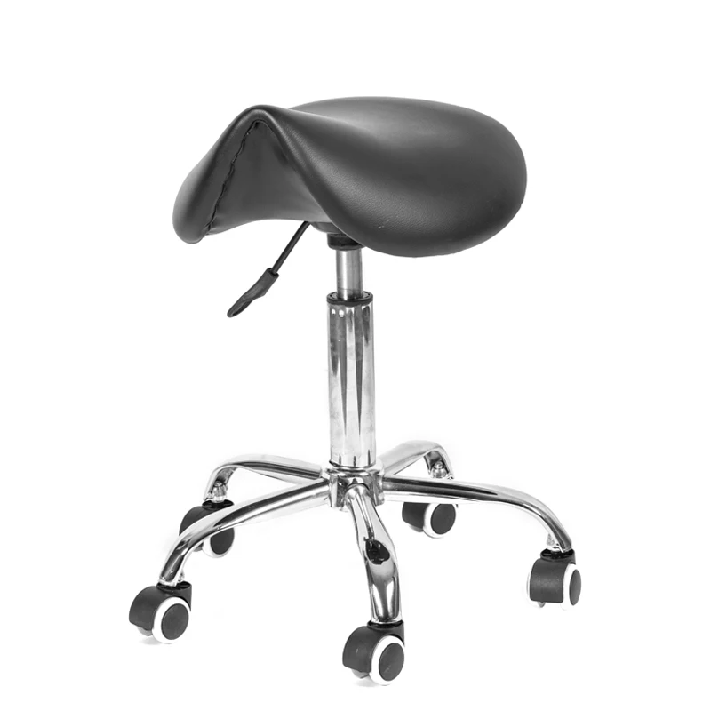 Amazon Top Sale Black Barber Saddle Medical Pedicure Stool,Adjustable Beauty Salon Full Body Massage Stool