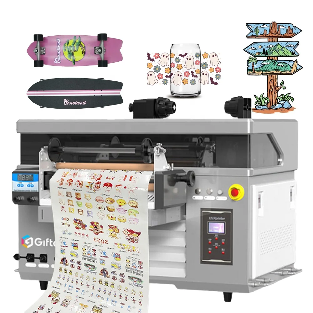 Giftec UV 4060 широкоформатный принтер для печати знаков Uv Dtf A3 планшетный цифровой CMYK цветная печатная машина малого бизнеса