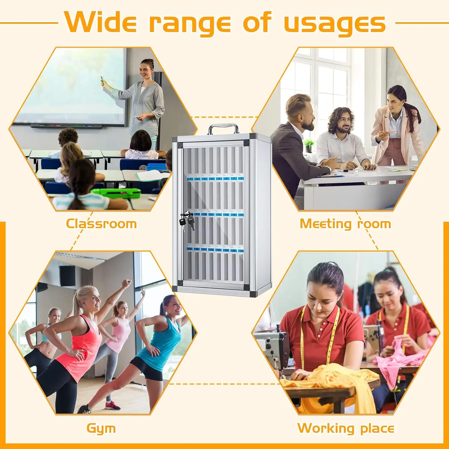 OEM design silver color easy carry hard shell 36 slots cell phones storage case aluminum carry case